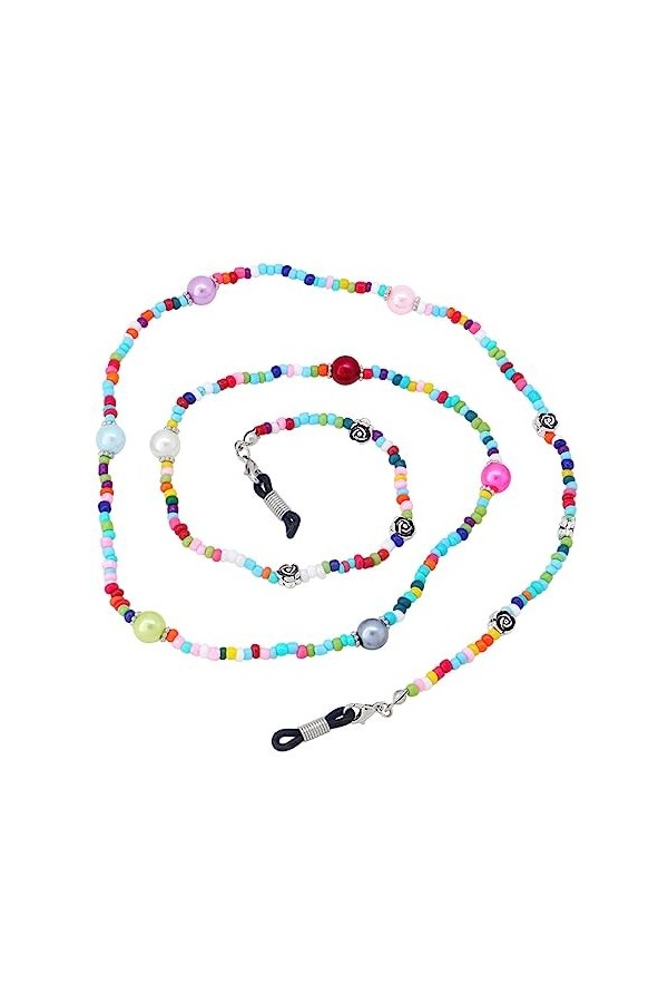 Operitacx 3 Pièces Corde Anti-Perte Lunettes Réglables Support Réglable Lanière Perlée Lunettes Porte-Chaîne Chaîne Lunettes 