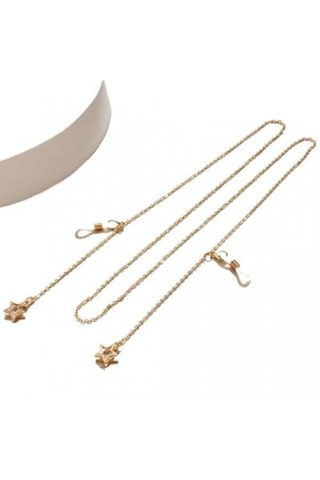 DUNSBY Chainette de Lunettes Chaînes de lunettes de soleil en cristal, porte-chaîne ronde en perles, lanière de lunettes, bij