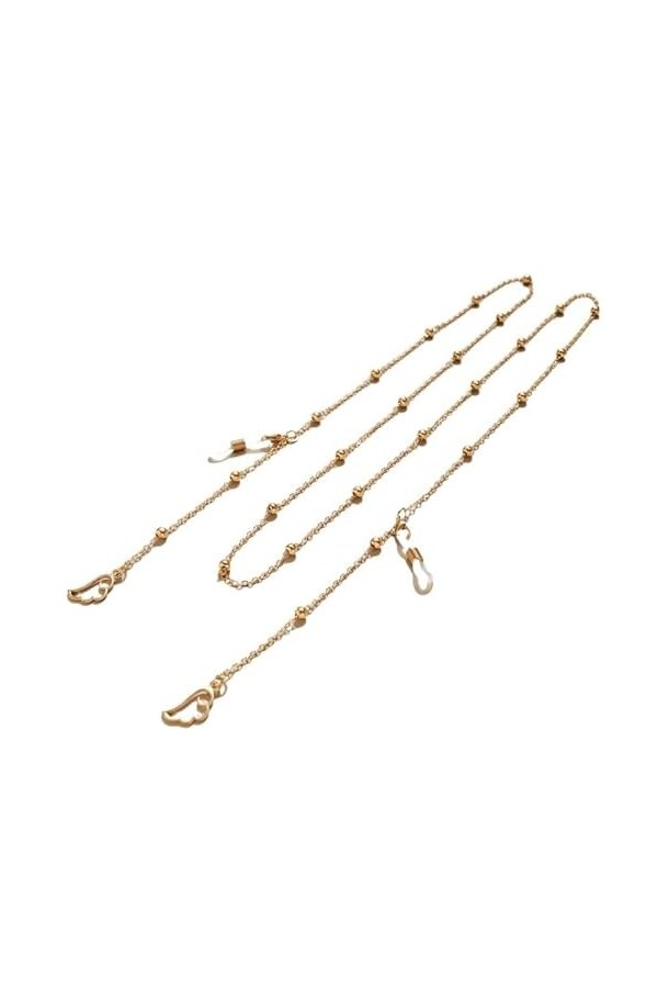 DUNSBY Chainette de Lunettes Chaînes de lunettes de soleil en cristal, porte-chaîne ronde en perles, lanière de lunettes, bij