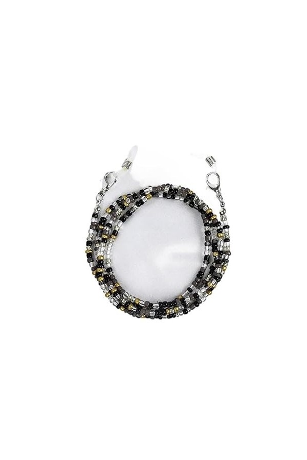 DUNSBY Chainette de Lunettes Chaînes de lunettes perlées à sangle colorée for femmes, lanière de visage antidérapante, chaîne