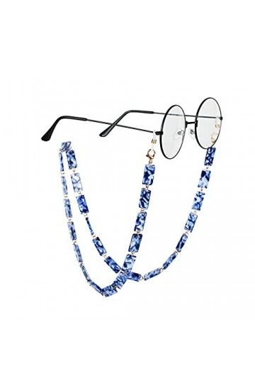 HAOLIOU Chaîne de Lunettes pour Femmes Chaîne De Lunettes De Mode Chaîne Suspendue Print Imprimé Léopard Chaîne De Deux Coule