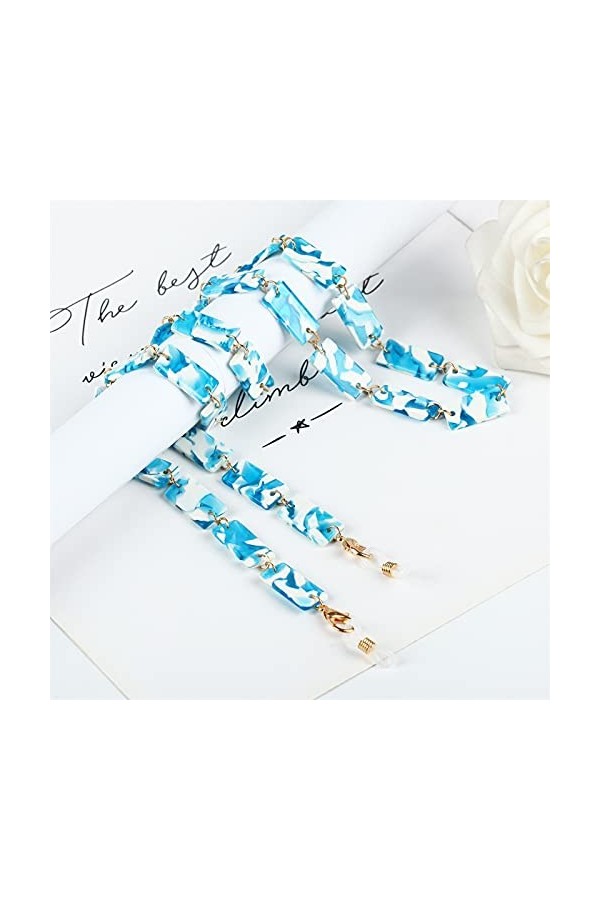 HAOLIOU Chaîne de Lunettes pour Femmes Chaîne De Lunettes De Mode Chaîne Suspendue Print Imprimé Léopard Chaîne De Deux Coule