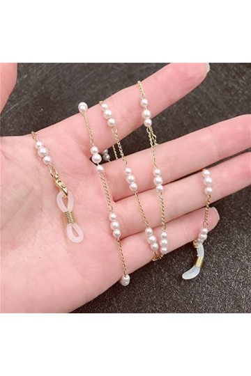 Chaînes Lunettes Longe for Femmes métal perlé Cou chaîne Simple élégant Lunettes retenue Convient pour Les Lunettes et Les Ma