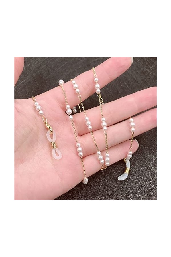 Chaînes Lunettes Longe for Femmes métal perlé Cou chaîne Simple élégant Lunettes retenue Convient pour Les Lunettes et Les Ma