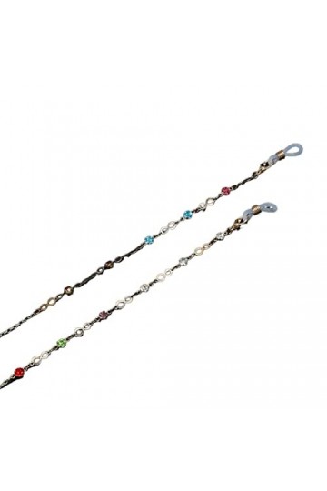 ORLTL chaîne de Lunettes Sangle de Lunettes chaînes de Lunettes for Femmes coloré Strass Cou chaîne rétro élégant Lunettes de