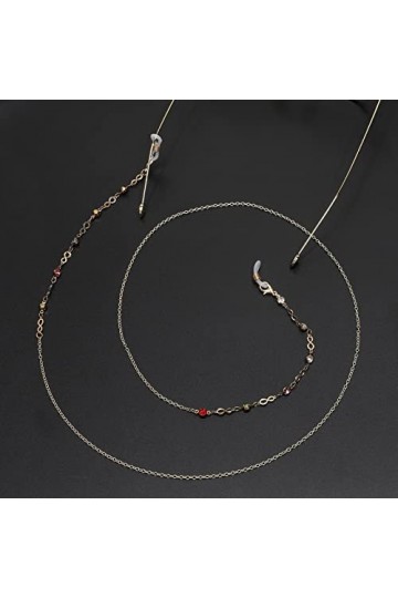 ORLTL chaîne de Lunettes Sangle de Lunettes chaînes de Lunettes for Femmes coloré Strass Cou chaîne rétro élégant Lunettes de