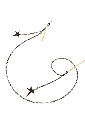 ORLTL chaîne de Lunettes Sangle Chaînes De Lunettes for Femmes Noir Étoile Pendentif Collier en Métal Élégant Lunettes De Ret