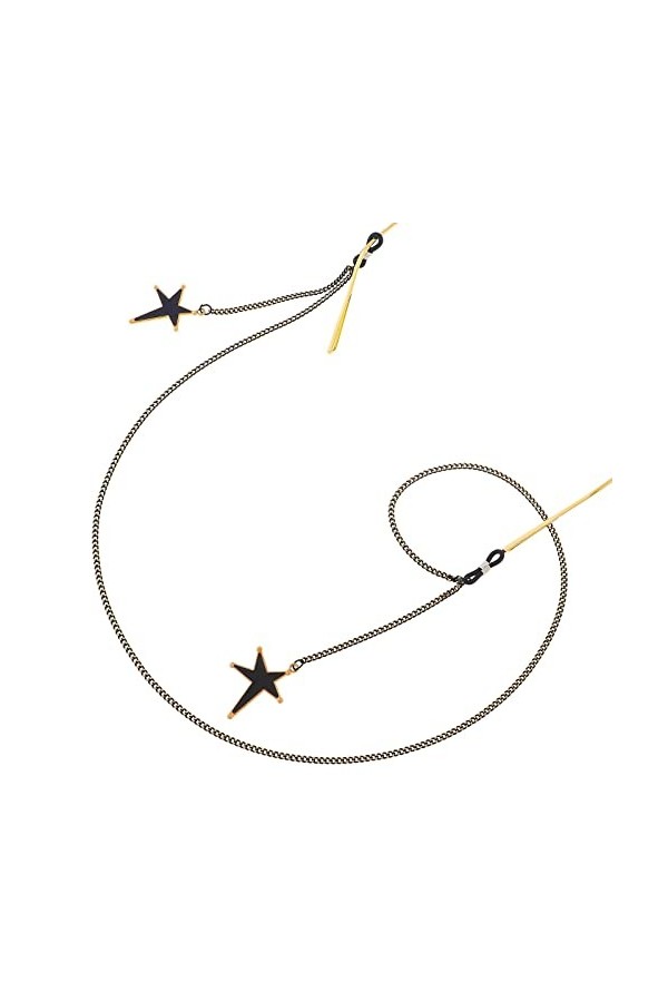 ORLTL chaîne de Lunettes Sangle Chaînes De Lunettes for Femmes Noir Étoile Pendentif Collier en Métal Élégant Lunettes De Ret