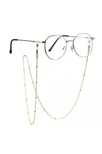 DJLORD Longe de Lunettes Sangle de Lunettes for Femmes Collier en métal perlé Rond Simple Cordon de Lunettes élégant