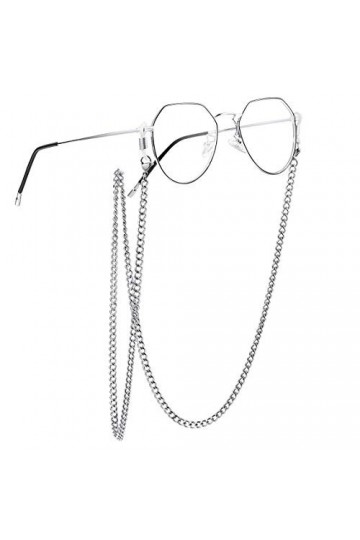 Chaîne de Lunettes Femme-Lunettes en Chaîne Cordon Pour Lunettes - Acier Inoxydable Chaîne Maille 4mm Cubaine de Miami pour L