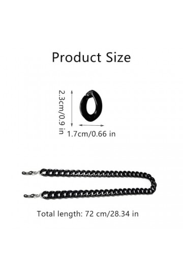 DUOHERESHUI Chaînes De Lunettes, 3 Pièces Chaîne à Lunettes Acrylique, Chaîne Lunettes Femmes, à Porter Autour Du Cou, Anti-D