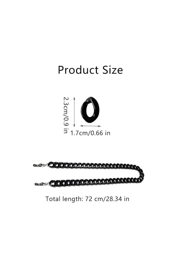 DUOHERESHUI Chaînes De Lunettes, 3 Pièces Chaîne à Lunettes Acrylique, Chaîne Lunettes Femmes, à Porter Autour Du Cou, Anti-D