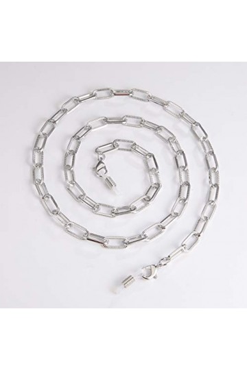 kkjoy Chaîne rectangulaire de lunettes en métal Cordons pour masques Supports pour lunettes Cordon pour lunettes Accessoires 