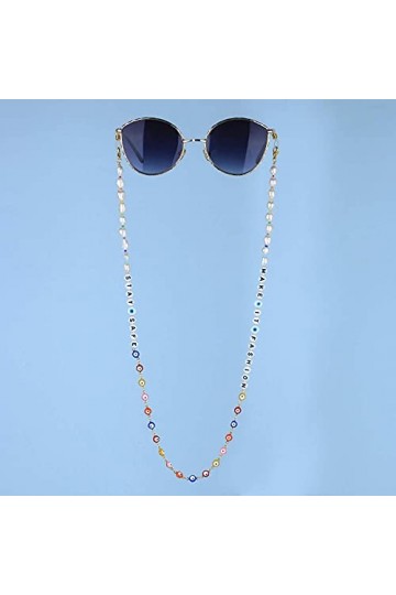 C·QUAN CHI Collier De Perlés De Chaînes De Lunettes Multifonctionnelles Chaînes De Masques En Perles Lanières De Masque Facia