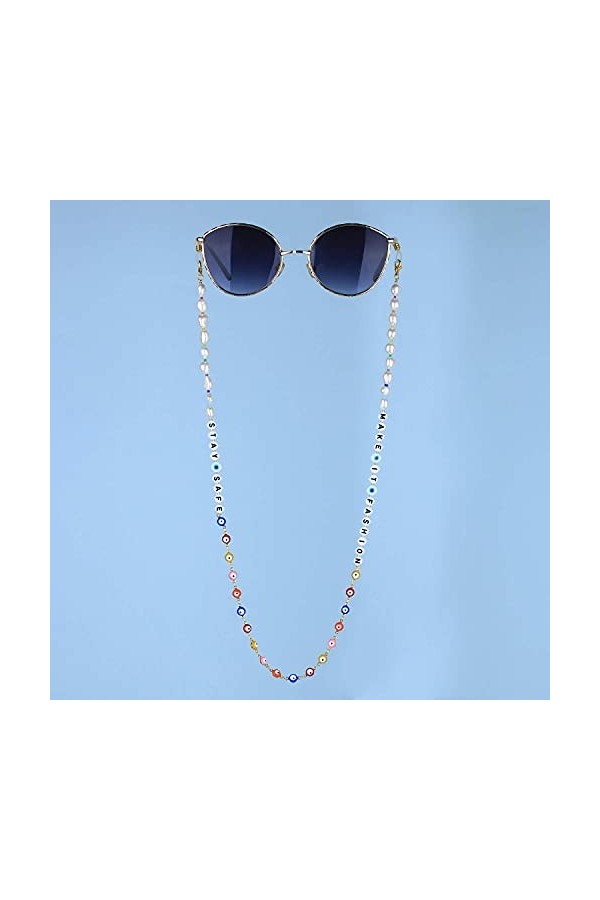 C·QUAN CHI Collier De Perlés De Chaînes De Lunettes Multifonctionnelles Chaînes De Masques En Perles Lanières De Masque Facia