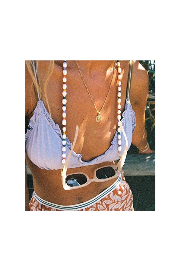 KELITCH Porte-Lunettes De Soleil Attaches De Sangle Perles Miyuki Cordons De Chaîne De Lunettes Colliers De Lunettes Chaîne D