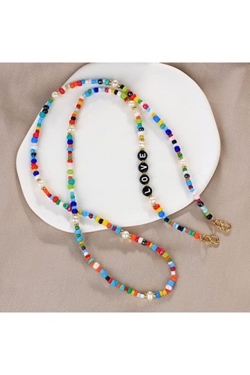 KELITCH Porte-Lunettes De Soleil Retenues De Sangle Perles Miyuki Cordons De Chaîne De Lunettes Colliers De Lunettes Chaîne D