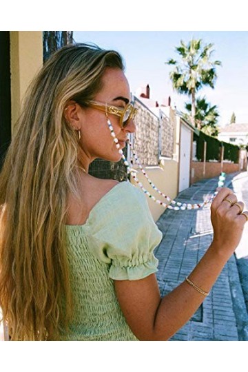 KELITCH Porte-Lunettes De Soleil Retenues De Sangle Perles Miyuki Cordons De Chaîne De Lunettes Colliers De Lunettes Chaîne D