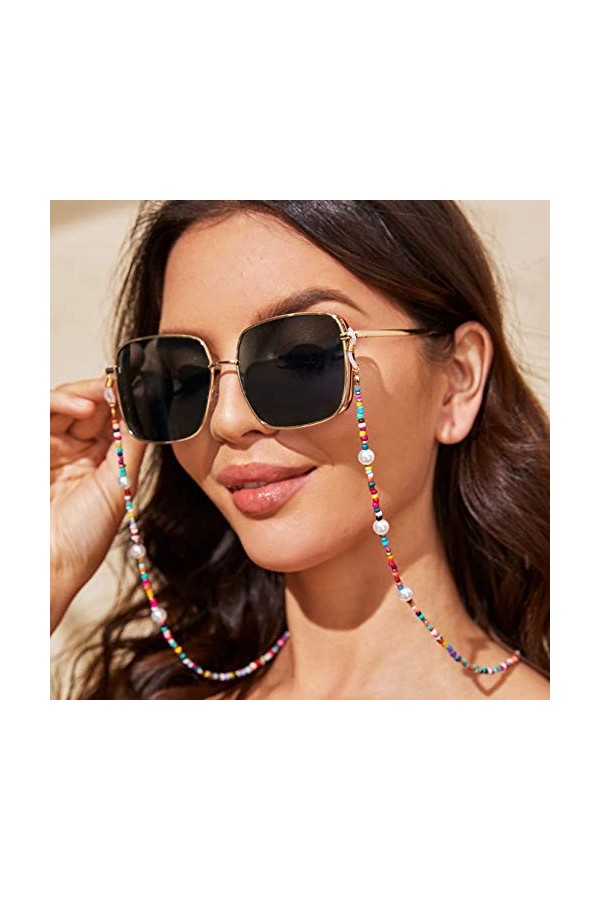 KELITCH Porte-Lunettes De Soleil Retenues De Sangle Perles Miyuki Cordons De Chaîne De Lunettes Colliers De Lunettes Chaîne D