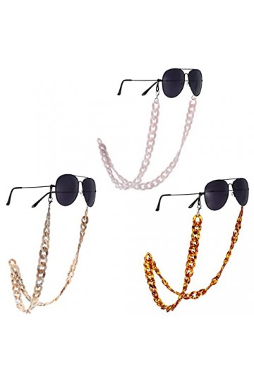 Xinzistar Lot de 3 chaînes de lunettes de soleil réglables avec cordon antidérapant