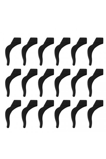 iplusmile Lot de 20 paires de poignées en silicone antidérapantes pour lunettes de soleil Noir Noir 4,2 x 2,3 cm