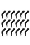iplusmile Lot de 20 paires de poignées en silicone antidérapantes pour lunettes de soleil Noir Noir 4,2 x 2,3 cm