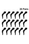 iplusmile Lot de 20 paires de poignées en silicone antidérapantes pour lunettes de soleil Noir Noir 4,2 x 2,3 cm