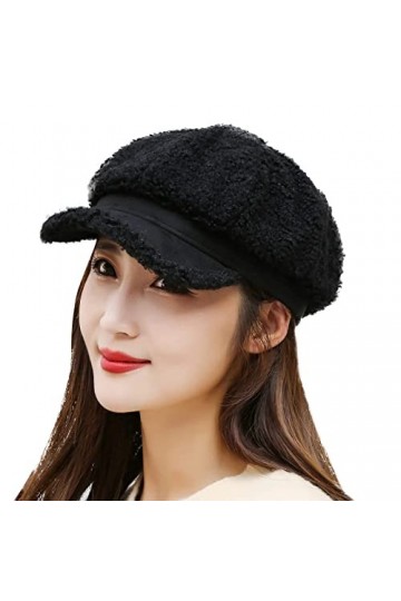 Béret en laine de style français pour femme - Classique et solide - Casquette à visière chic pour lhiver et lautomne - Tend