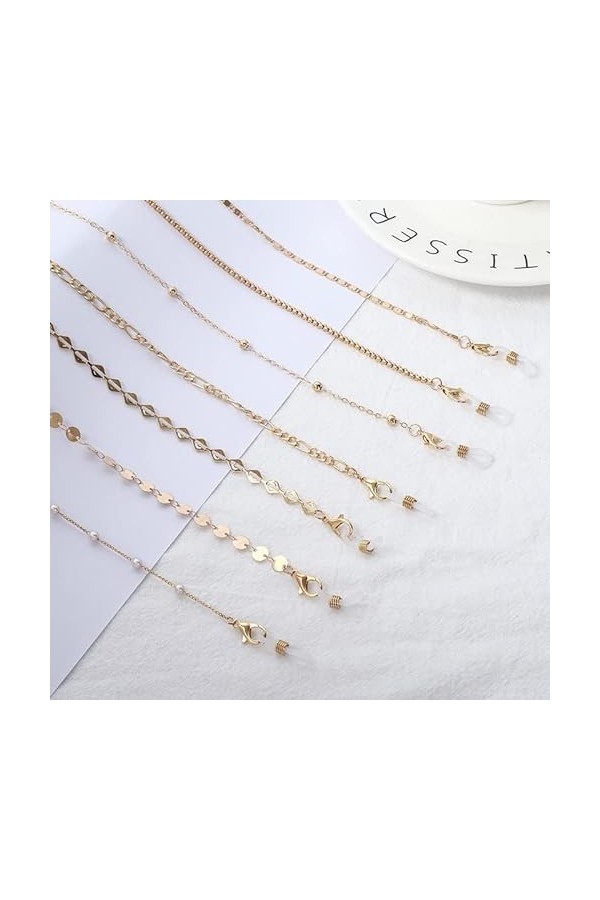 Chaînes À Lunettes Mode Perle Lunettes Chaîne Femmes Hommes Lunettes Cordon Lunettes De Soleil Cordon Support De Retenue Lune