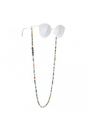 KELITCH Mode Chaînes De Lunettes Arc-En-Ciel Masque Chaînes De Perles Collier Boho Chaînes De Lunettes Collier Fait À La Main