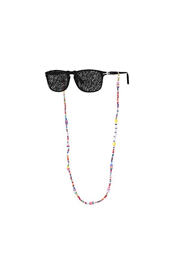 KELITCH Mode Chaînes De Lunettes Arc-En-Ciel Masque Chaînes De Perles Collier Boho Chaînes De Lunettes Collier Fait À La Main