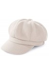 KharmLaddy Chapeau Newsboy dhiver octogonale pour femme, Beige, taille unique