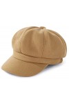 KharmLaddy Chapeau Newsboy dhiver octogonale pour femme, Beige, taille unique