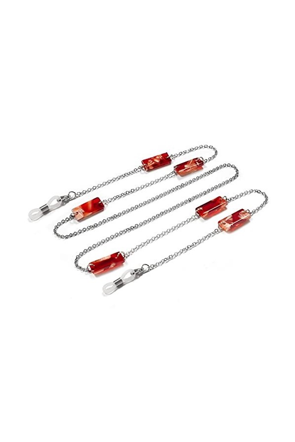 HOOENG Lunettes Chaînes Sangle De Lunettes for Femmes Acrylique Visage Couvrant Longe Élégant Lunettes Cordon Color : Rouge,