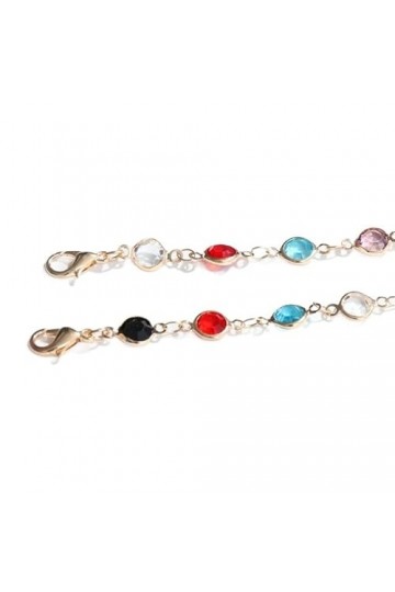 Gyrosphere Longe Lunettes chaînes for Femmes coloré Strass Masque chaînes Mode Lunettes Cordon Lunettes retenue