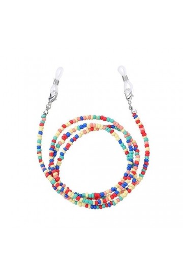 DUNSBY Chainette de Lunettes Chaînes de lunettes perlées à sangle colorée for femmes, lanière de visage antidérapante, chaîne