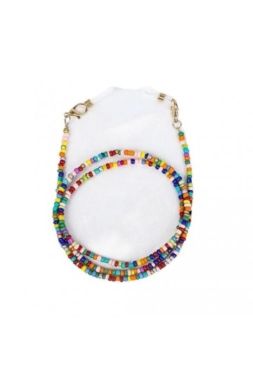 DUNSBY Chainette de Lunettes Chaînes de lunettes perlées à sangle colorée for femmes, lanière de visage antidérapante, chaîne