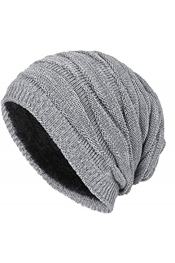 Sunnysnow Bonnet dhiver en tricot chaud thermique surdimensionné avec doublure en polaire douce pour femme, kaki, taille uni