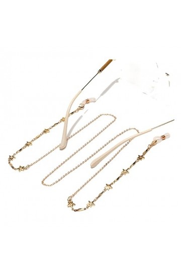 HczIon Chaîne Lunettes 2 Pièces De Cordon De Lunettes En Métal De Chaîne Faites À La Main,Pendentif Découpé En Or,Chaîne De L