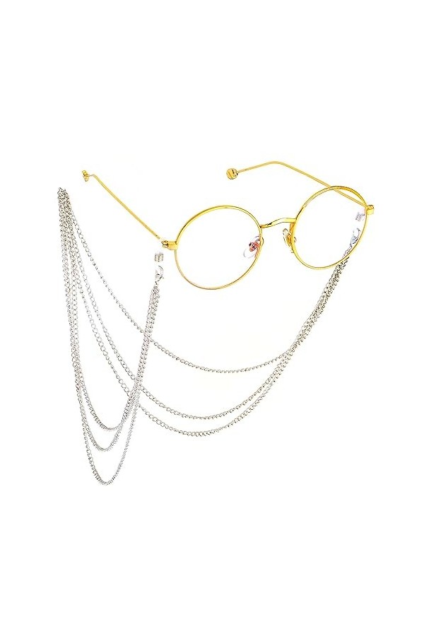 HczIon Chaîne Lunettes 2 Pièces De Chaîne De Lunettes Antidérapantes Cordon De Lunettes En Métal Chaîne De Lunettes De Soleil