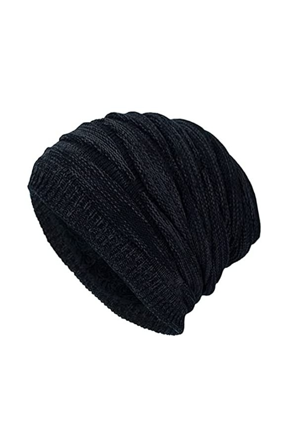 Sunnysnow Bonnet dhiver en tricot chaud thermique surdimensionné avec doublure en polaire douce pour femme, kaki, taille uni