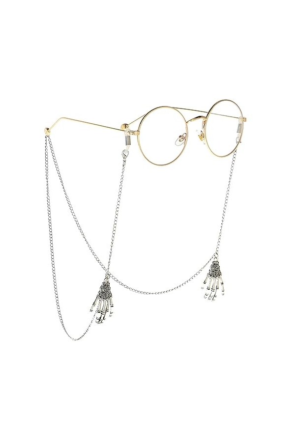 HczIon Chaîne Lunettes 2 Pièces De Chaîne De Lunettes Antidérapantes,Cordon De Lunettes En Métal,Accessoires De Lunettes,Acce