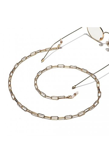 HczIon Chaîne Lunettes 2 Pièces De Cordon De Lunettes Ovales En Or,Chaîne De Lunettes En Métal,Collier Licou Cordon