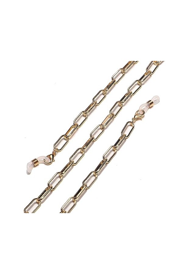 HczIon Chaîne Lunettes 2 Pièces De Cordon De Lunettes Ovales En Or,Chaîne De Lunettes En Métal,Collier Licou Cordon