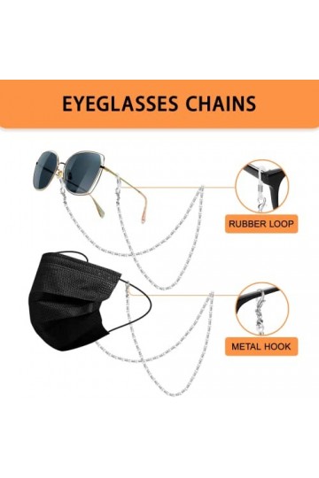 Defrsk 4 pièces chaînes de lunettes pour femmes lunettes porte-chaîne lunettes sangle lunettes chaîne lunettes cordon lanière