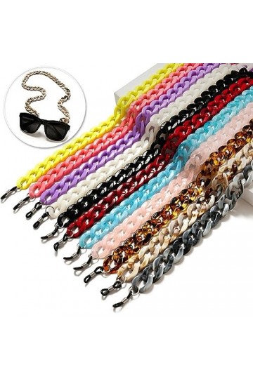 QQLADY Chaînes de lunettes de soleil en acrylique de couleur mate pour femmes hommes chaînes de lunettes de lecture lunettes 