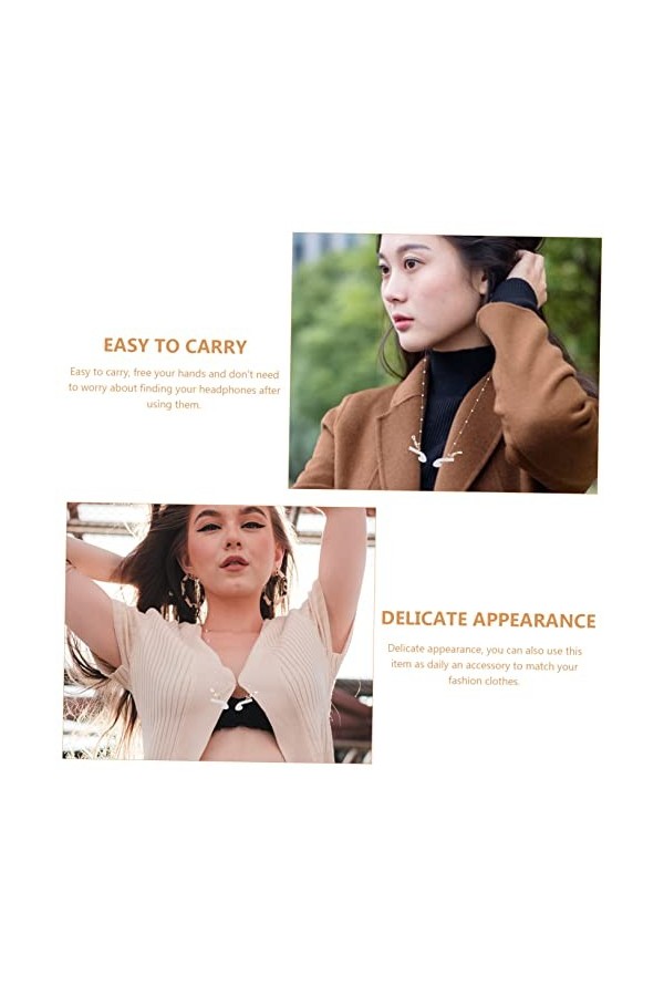 ABOOFAN 2Pcs Écouteur Chaîne Écouteur Cou Sangle Lecture Écouteur Lanière Lunettes Chaînes Pour Femmes Perle Heaphones Sans F
