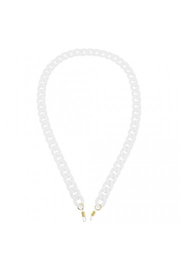 SOIMISS Chaînes de lunettes en acrylique antidérapant pour lunettes de soleil, blanc, 74x1.7cm