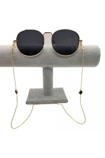 DUNSBY Chainette de Lunettes Chaîne de lunettes noir et blanc, support for lunettes de soleil, sangle de retenue for femmes, 