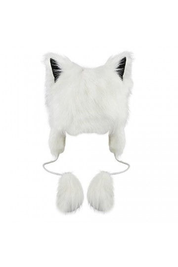 YJZQ Femme Casquette Bonnet Fausse Fourrure Chapeau Renard avec Pompon Cagoule de Lapin Artificiel Capuchon avec Oreille de R